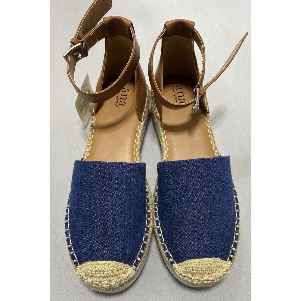 a.n.a Carrie Denim Blue Sandal Women Dress Shoe Sz 9M Espadrille Comfort Design